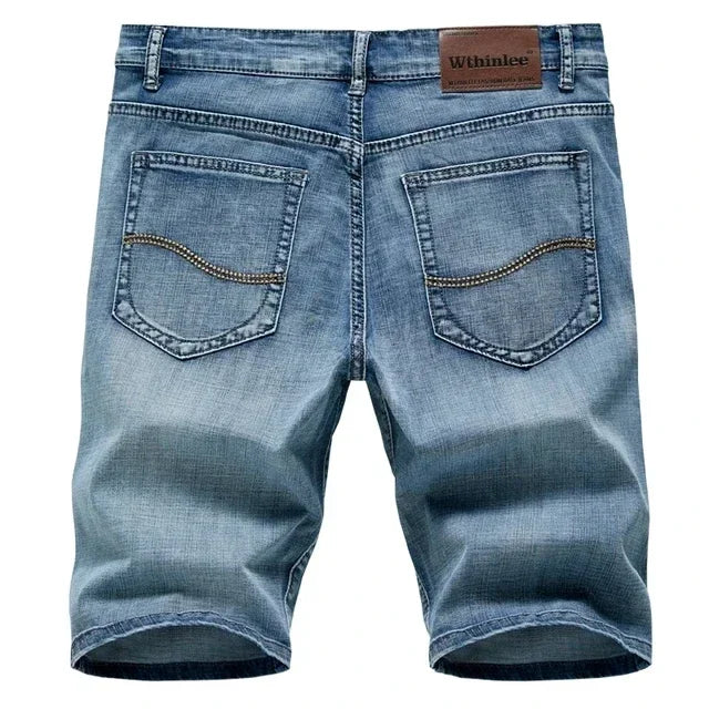 2025 Summer New Men's Denim Shorts Classic Black Blue Thin Section Fashion Slim Business Casual Jeans Shorts Male Brand