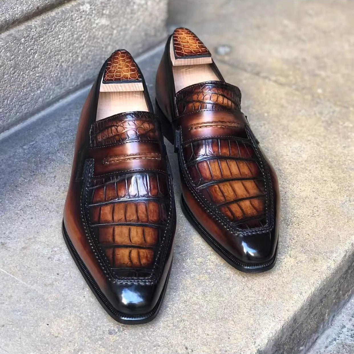 kexima new men dress sheos male crocodile shoes male loafers male shoes weding business shoes
