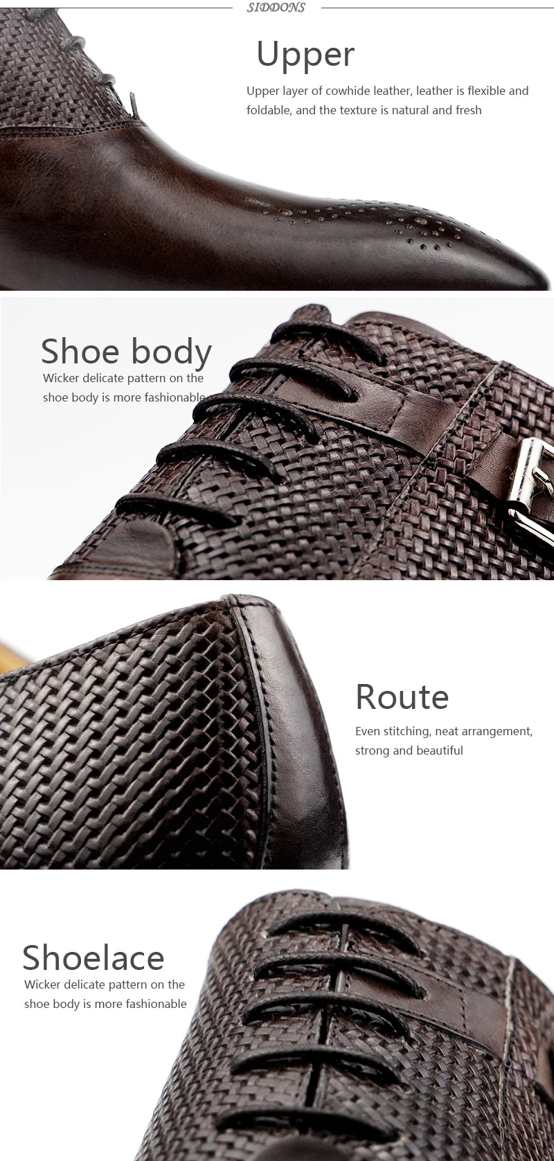 Herren Anzugschuhe aus echtem Leder, modische Business-Schuhe, Herren Hochzeitsschuhe, Loafer, Webmuster, Schnürung, tägliche Brogue-Schuhe