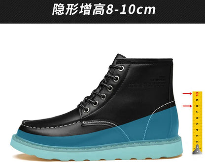 Men Boots Elevator Shoes Hidden Heels High Soft Leather Heightening Shoes For Man Increase Insole 10CM 8CM 6CM Height Boots