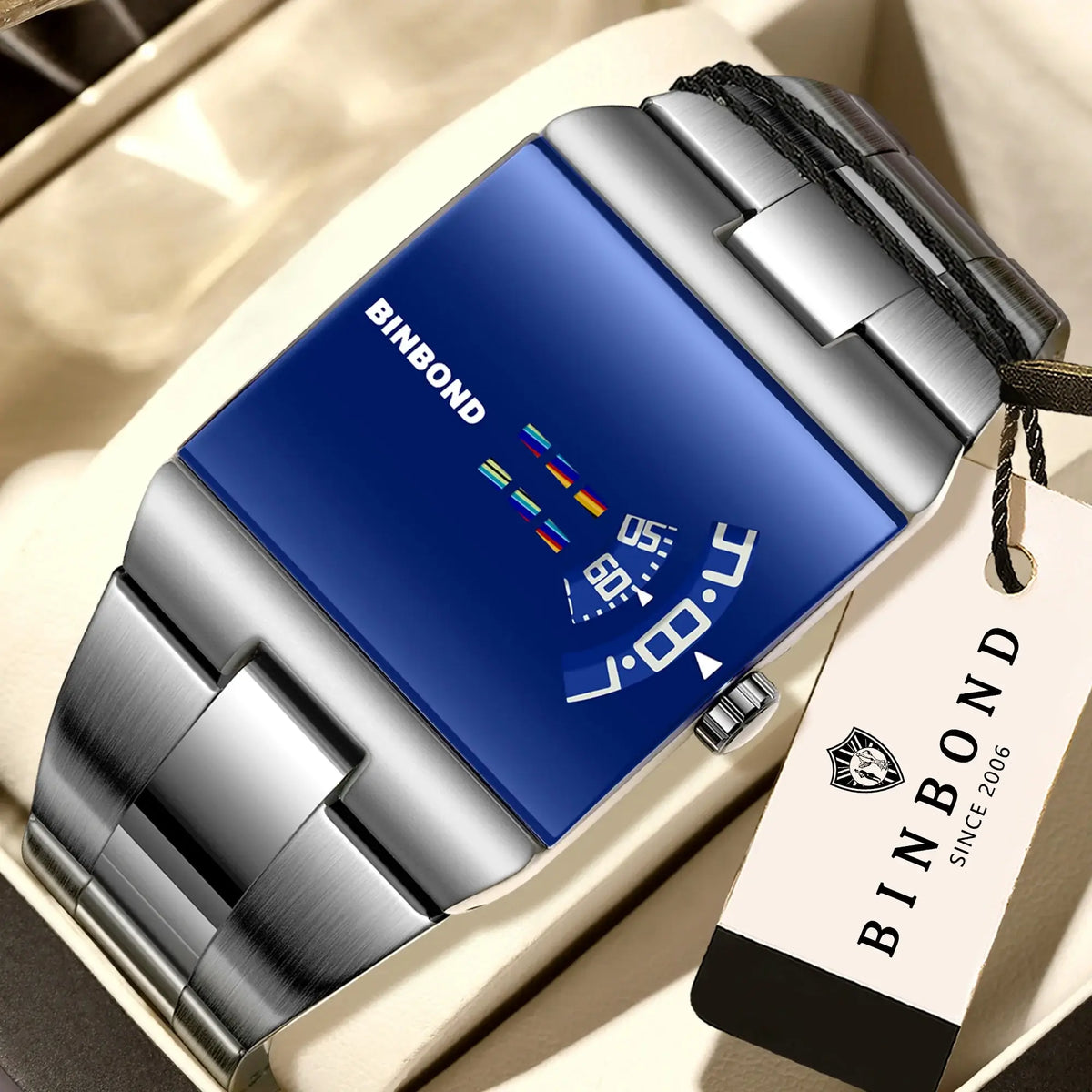 BINBOND Original Design Waterproof Men's Watch Accurate Quartz Watches For Men Luxury Sturdy Sport Wristwatches Casual Reloj in a gift box.
