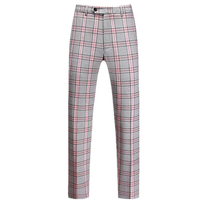New Autumn Men's Asian Size Slim Fit Suit Pants, Black White Plaid Pant, Red Blue Vertical Striped Trousers. M-5XL 6XL