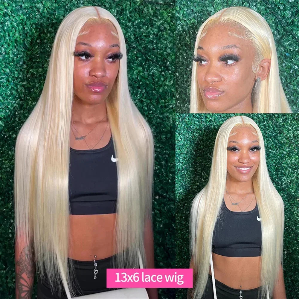 613 Colored Straight Human Hair 13x4 HD Blonde Lace Front Wigs 200 Density 13x6 Transparent Full Lace Frontal Wigs 44 46 Inches