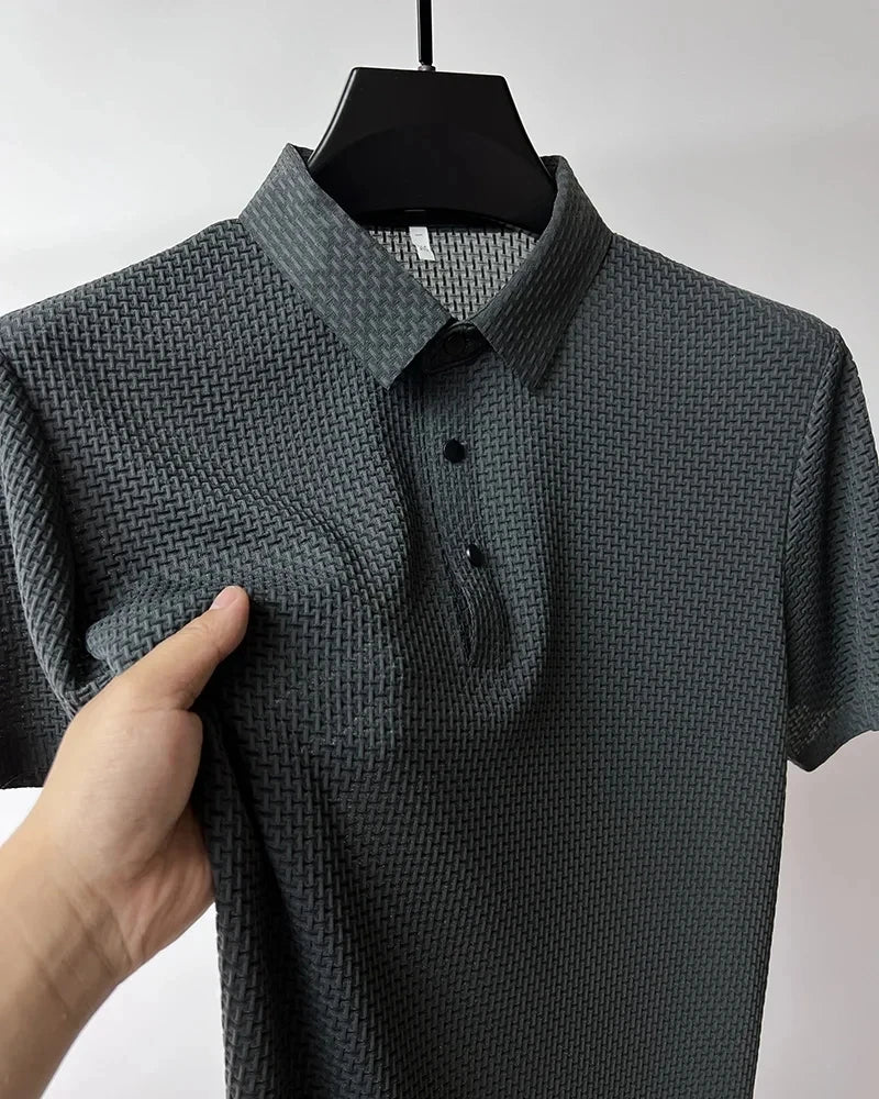 2024 men's summer new letter brand printed top, fashionable casual breathable quick drying men's short sleeved Polo shirt