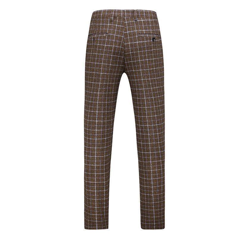 Men Pants Winter Autumn Casual Fashion Plaid Loose Business Pants New Pantalones Male Straight Casual Suit Trousers