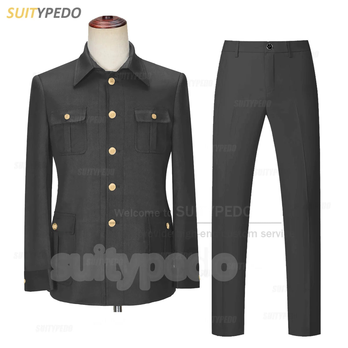 Smart Casual Anzug-Set für Herren Hochzeit Bankett Bräutigam Elegante Outfits Formelle Party Maßgeschneiderter Slim Fit Blazer Hose 2-teilig