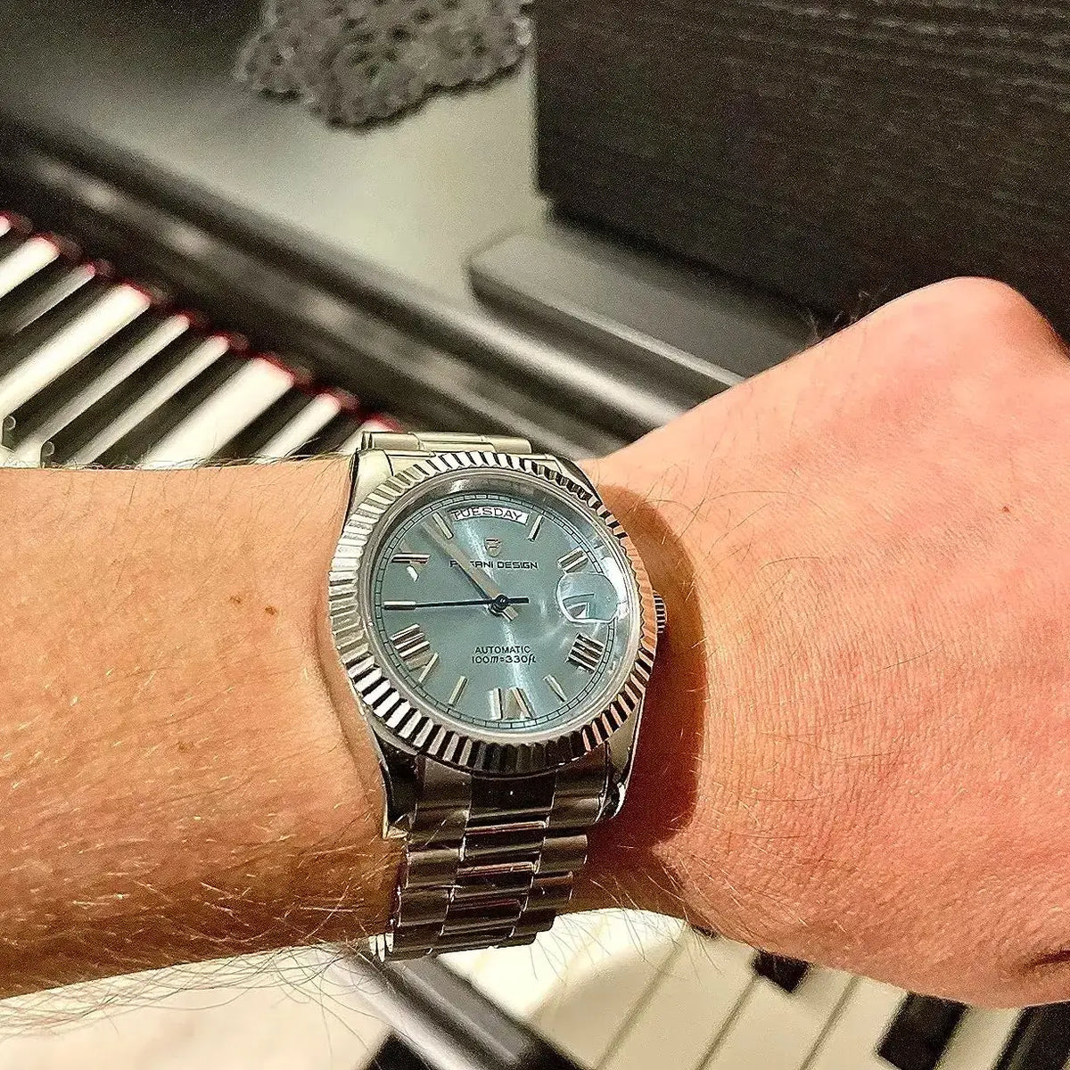 PAGANI DESIGN Neue luxuriöse Automatikuhr für Herren Mechanische Armbanduhr Saphirglas Wasserdicht Edelstahl Herrenuhr