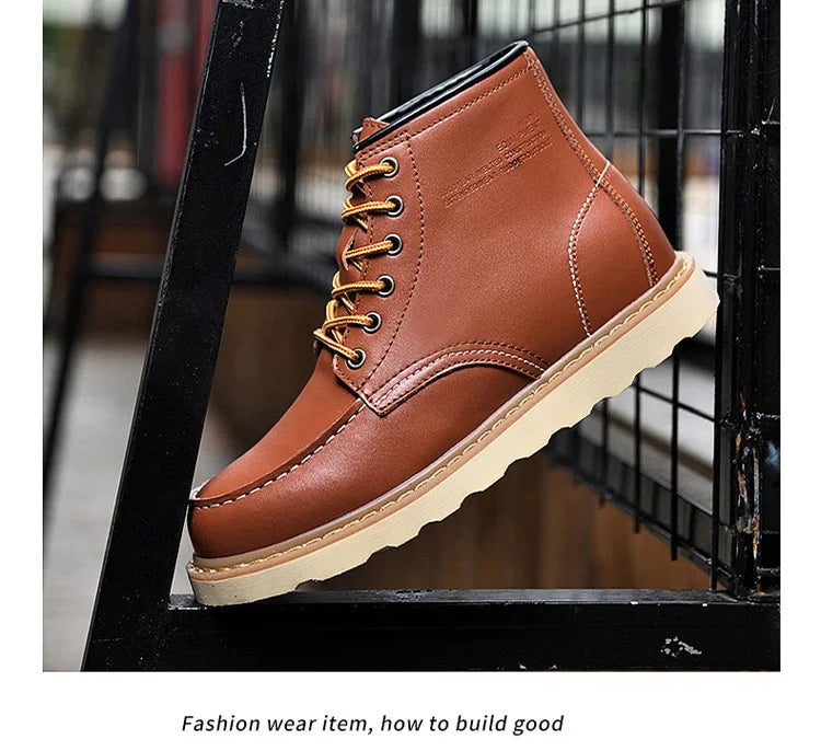 2024 Men Boots Elevator Shoes Hidden Heels High Soft Leather Heightening Shoes For Man Increase Insole 10CM 8CM 6CM Height Boots