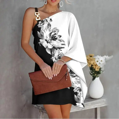 Summer Print Women Dress Fashion Sexy Loose Elegant Casual Dresses Female Office Clubwear Party Dress Robe Femme New