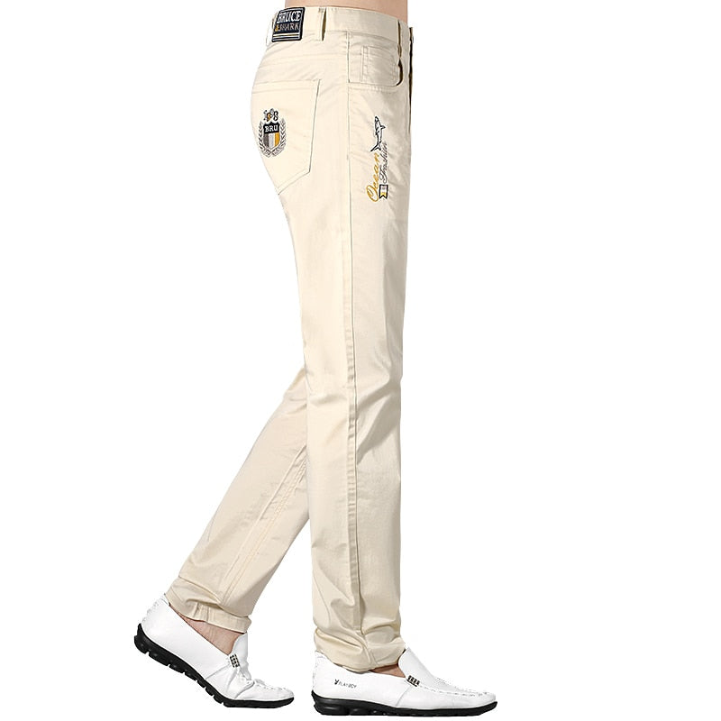 New Men's Pants Summer Casual Fashions Loose Straight Men's Trousers 97%cotton stretch Fabric big Size Bruce&amp;Shark