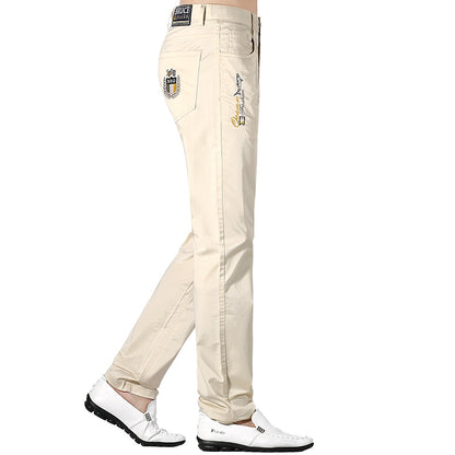 New Men's Pants Summer Casual Fashions Loose Straight Men's Trousers 97%cotton stretch Fabric big Size Bruce&amp;Shark