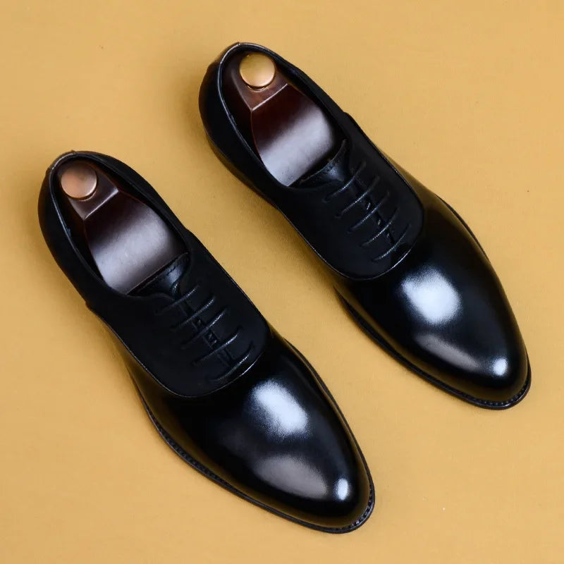 New Italian Handmade Shoes British Style Formal Men's Oxford Shoe Genuine Leather Business Dress Shoes Retro Men's Shoes