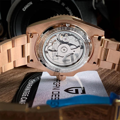 PAGANI DESIGN New Luxury Men Mechanical Wristwatch Stainless Steel Sapphire Automatic Watch 100M Waterproof  Clock