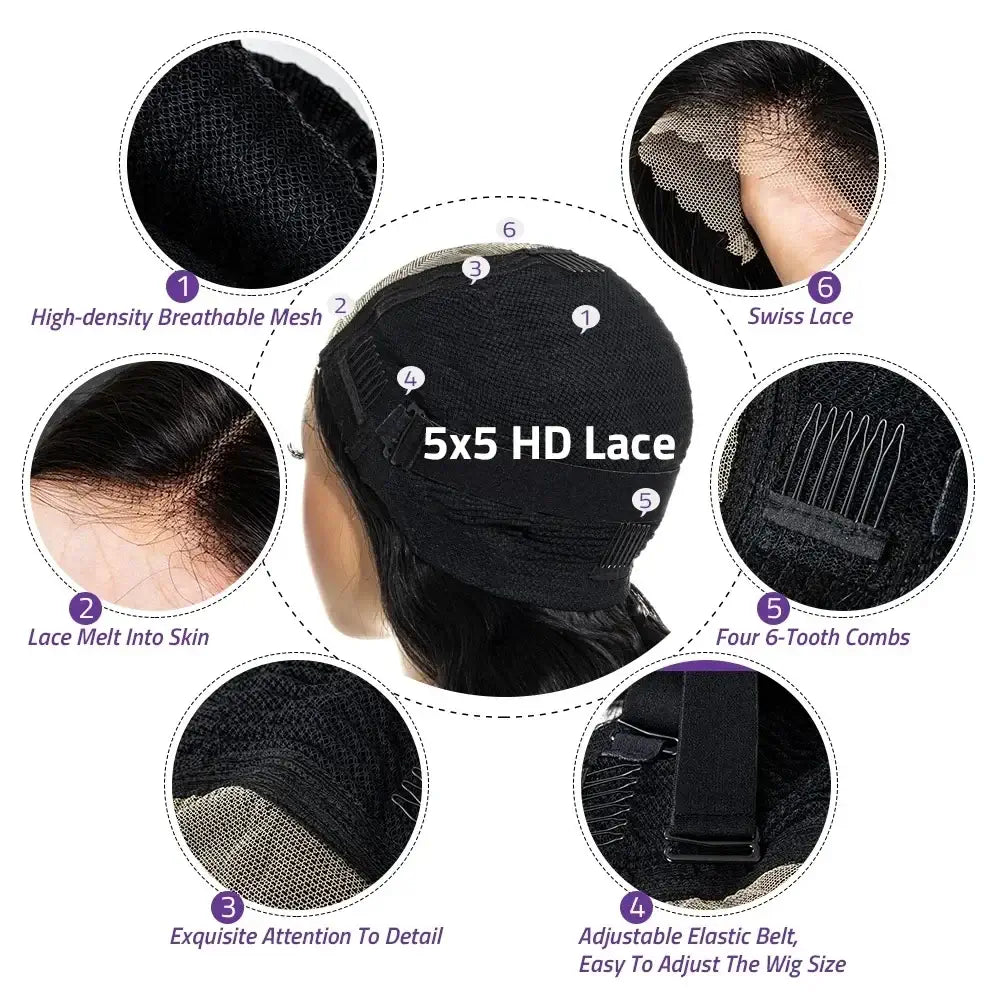 13x6 HD Transparent Bone Straight Lace Frontal Perücken 5x5 Glueless Wear and Go Echthaarperücke 220 Dichte für Frauen 30 40 Zoll