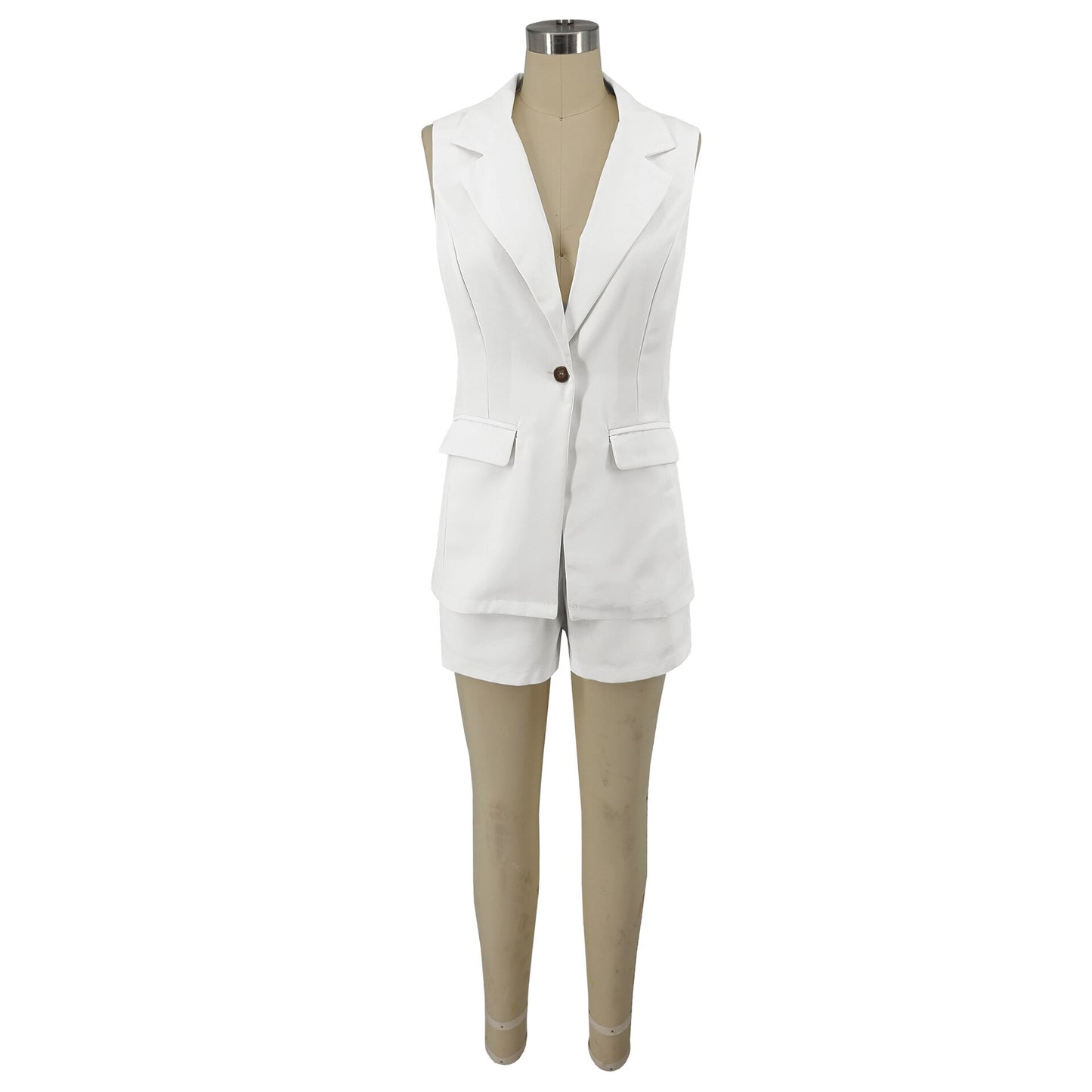 2023 Moda Vară Femei Blazer Set Două Piese Birou Doamnă Trening Elegant Manșon Fără Mâneci Pantaloni Pantaloni Casual Set 2 Piese Tinuta