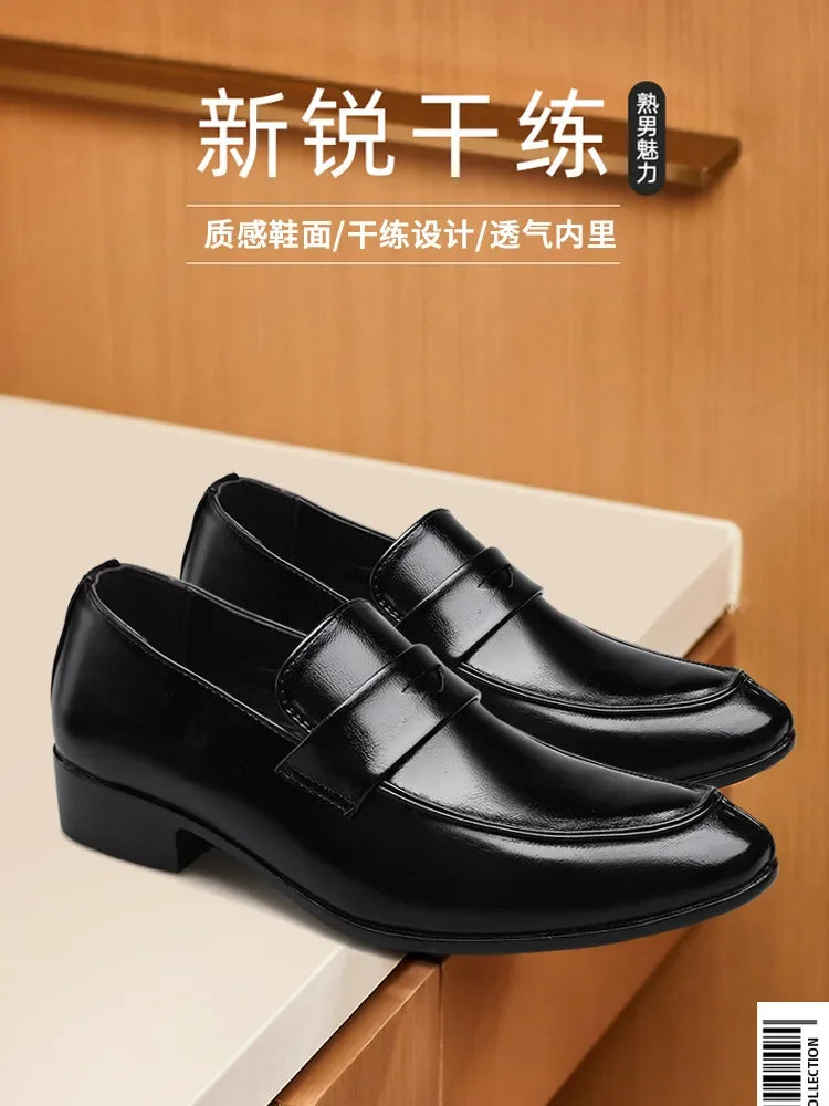Men Leather Shoes New British Business Dress Shoes Fashion Pointed Social Shoes Casual Shoes Zapatos Hombres