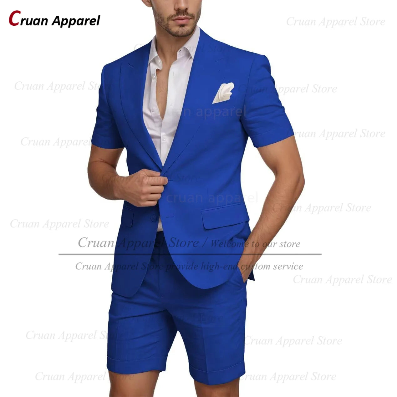 Beach Linen Men Suit Shorts Slim Fit Formal Best Man Groom Wedding Dress Tuxedo Casual Short Sleeve Blazer Pants 2 Pieces 2026