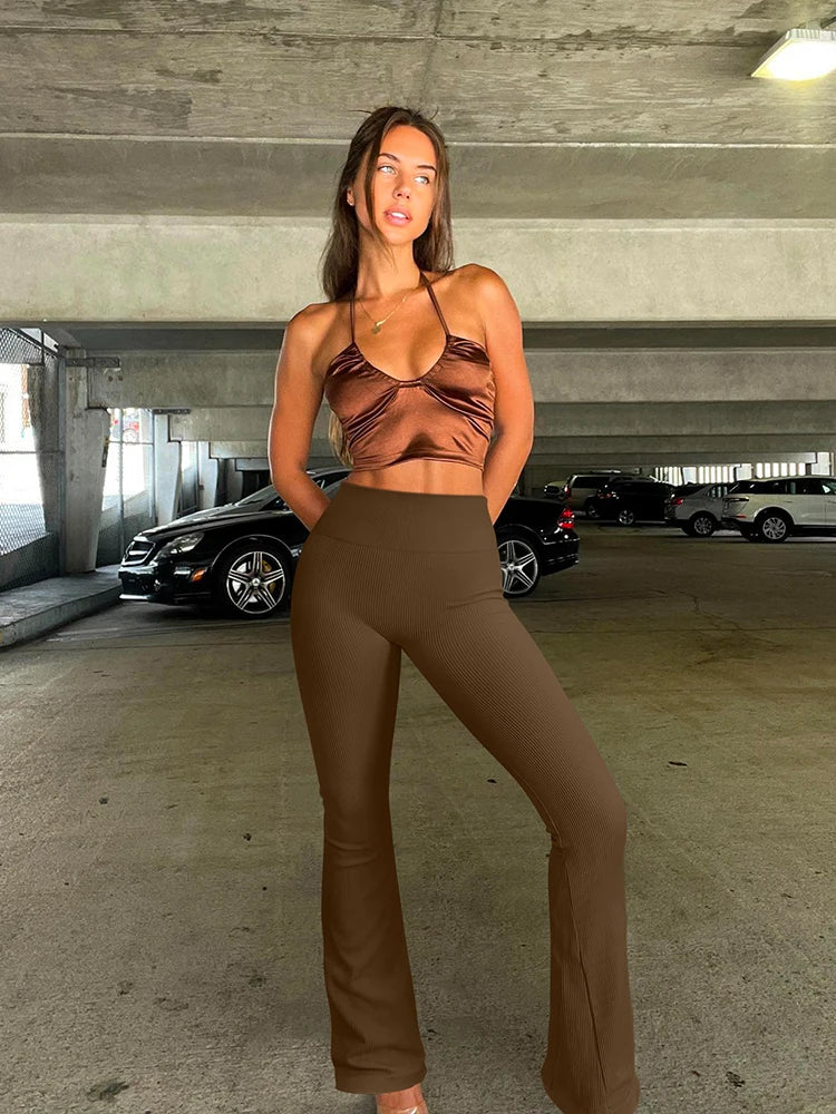 New Autumn And Winter Waist Casual Flare Sweat Pants Women Sexy Fitness Yoga Pants