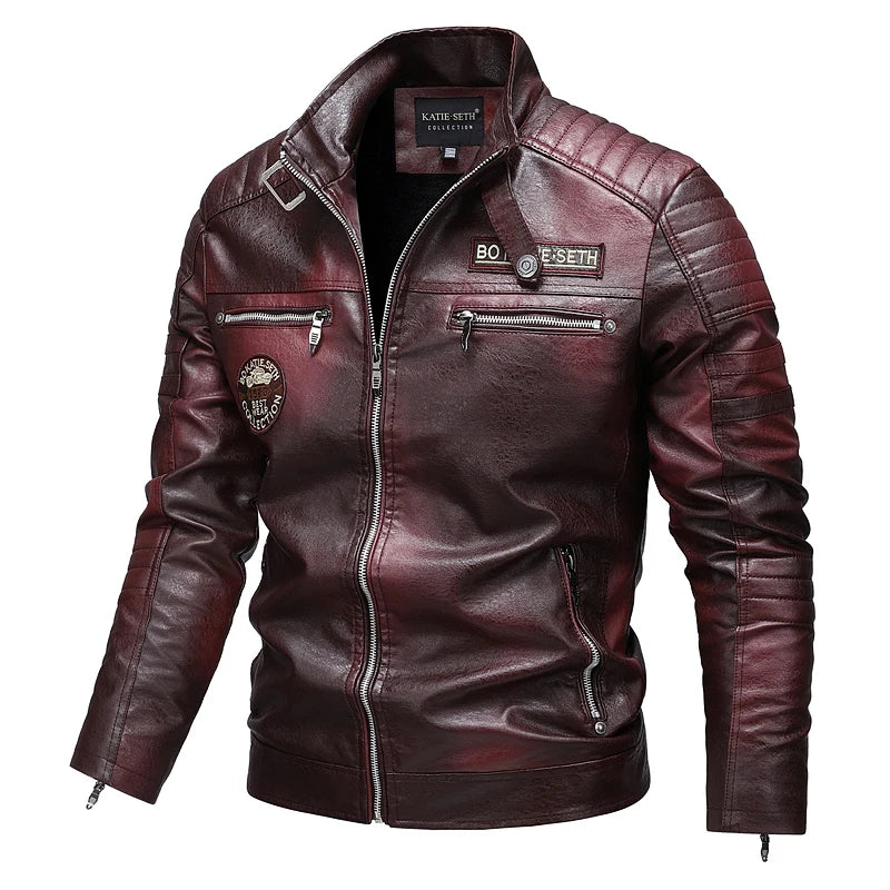 Men's Autumn Winter Men High Quality Fashion Coat Leather Jacket Motorcycle Style Male Casual Jackets For Warm Overcoat US Size