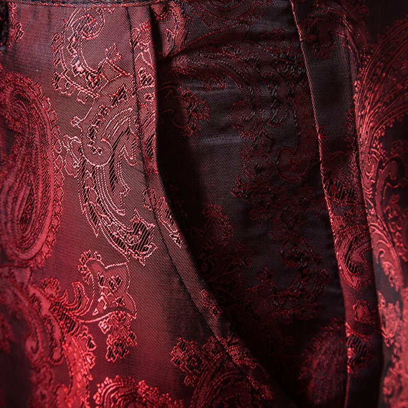 New Men Business Jacquard Suit Pants Black / Red / Purple / Navy Fashion Male Wedding Party Dress Thin Trousers