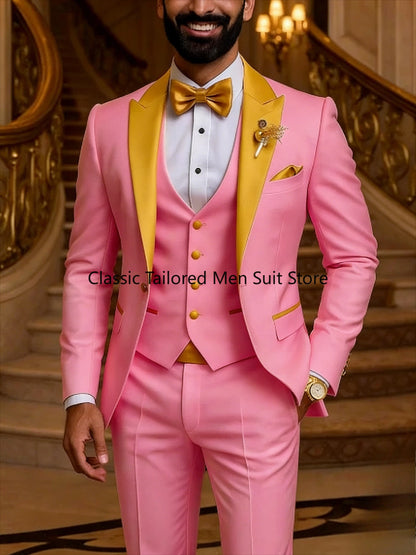 Quality Men's Suit  Fit Tuxedo 3 Pieces Suit Dress Wedding Work & Party