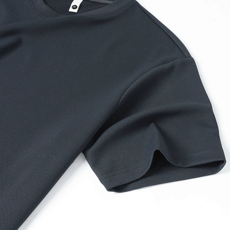 T Shirt Men Set Shorts Suit Oversize 6XL 7XL 8XL Plus Size Quick Dry Silk Short Sleeve Summer T-shirts Fashion Sportswear Loose