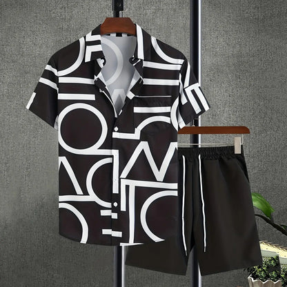 Hawaiian Vacation Suits Men's Summer Lapel Short Sleeve Shirt Shorts 2-piece Sets Fashion Streetwear Male 3D Print Casual Outfit