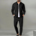 The new 2025 spring and autumn sports men's youth popular solid color jacket jacket trousers two leisure sports suit