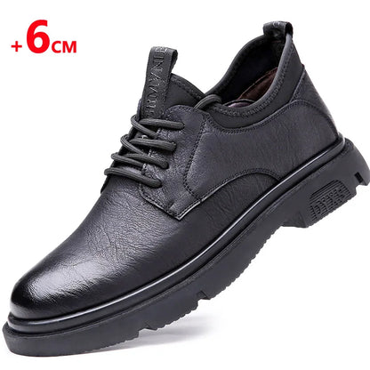 Business Men Oxford Leather  Elevator Shoes Lift Sole Man Height Increase  Insole 6CM  Office Daily Life British