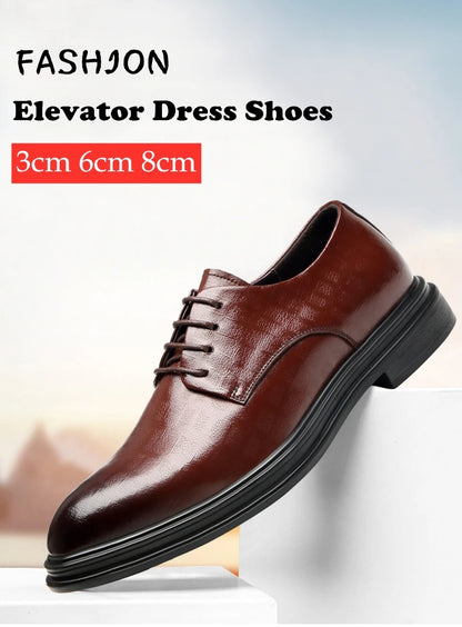 Elevator Shoes Men Dress Shoes 3/6/8 cm Men Formal Shoes Winter/Spring Classic Business Luxury Men Oxfords Footwear Suit Shoes