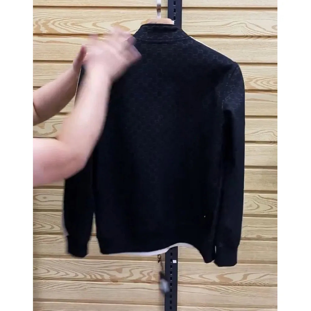 Spring and Autumn New Sports and Leisure Two-piece Set Men's Stand-Up Neck Cardigan Jacket Long Sleeve Fashion Trend Pants