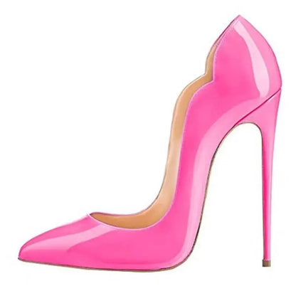 Black sexy high heels for women  new high-end super high heels 12cm pointed versatile professional red sole single shoes