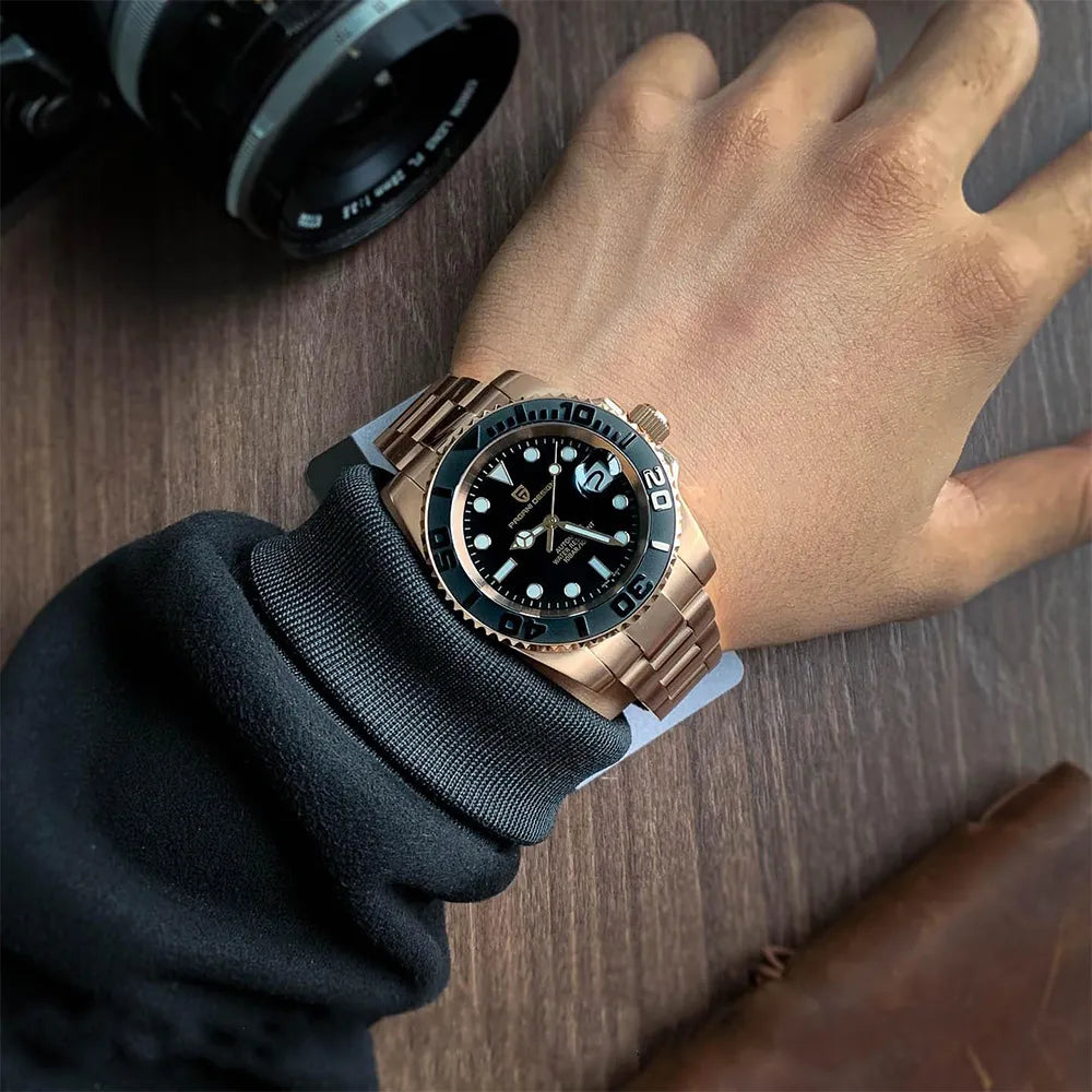 PAGANI DESIGN New Luxury Men Mechanical Wristwatch Stainless Steel Sapphire Automatic Watch 100M Waterproof  Clock