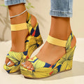Shoes for Women  New Women Wedge Sandals Retro Ethnic Printing Platform Sandals Ladies Casual Comfortable Outdoor Sandals