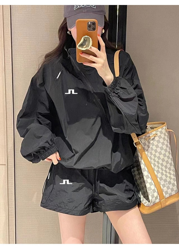 Women's golf clothing golf suit shirt+shorts 2 piece set 2023 novel Korean fashion suit