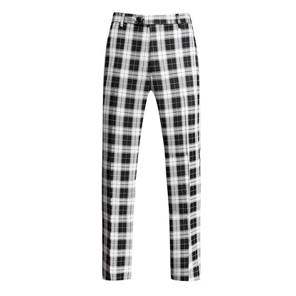 New Autumn Men's Asian Size Slim Fit Suit Pants, Black White Plaid Pant, Red Blue Vertical Striped Trousers. M-5XL 6XL