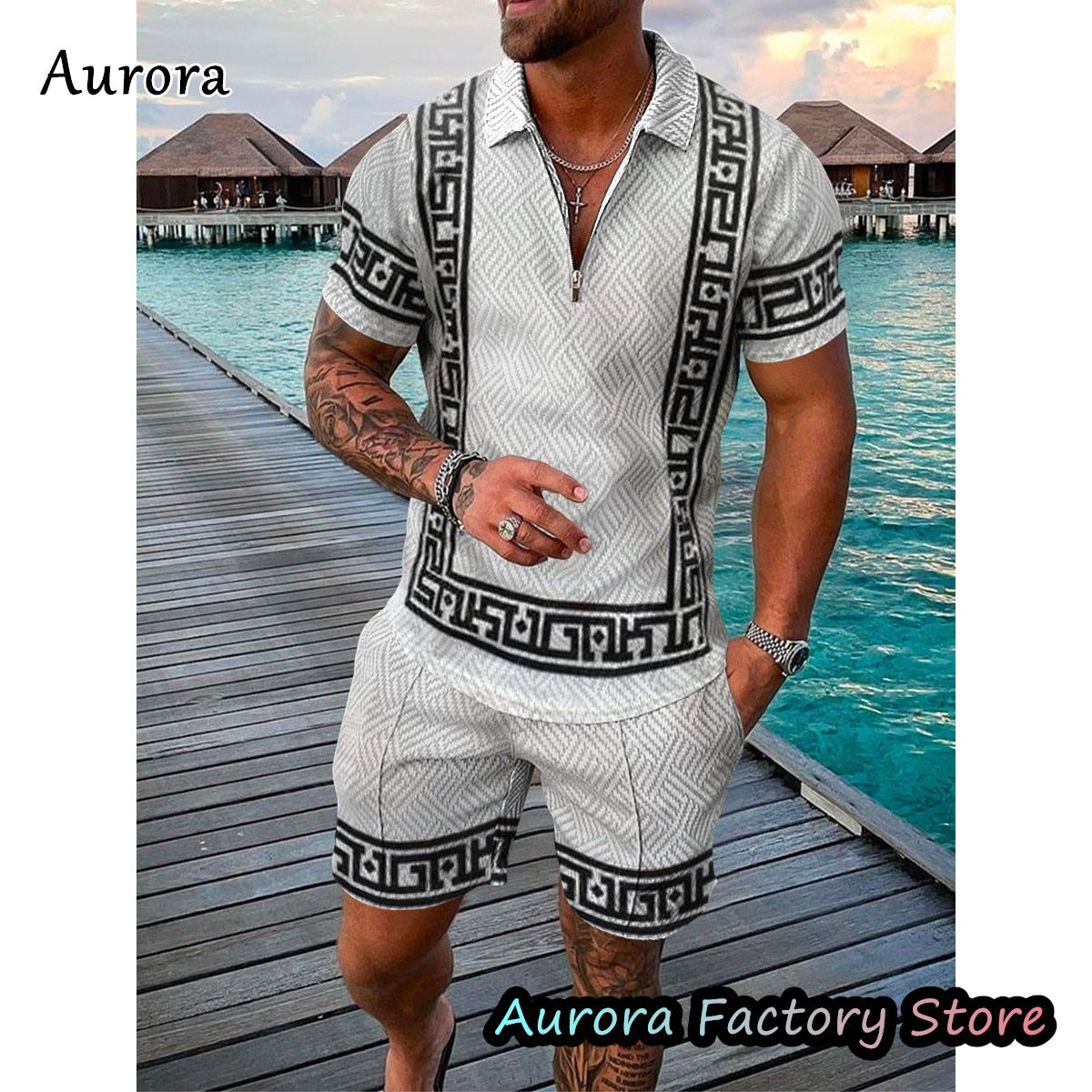 Luxury Men&#39;s Polo Set Summer Vintage Tracksuit Casual Stylish Outfit Male Polo Shirt Suit Hawaii Style Clothing New Streetwear