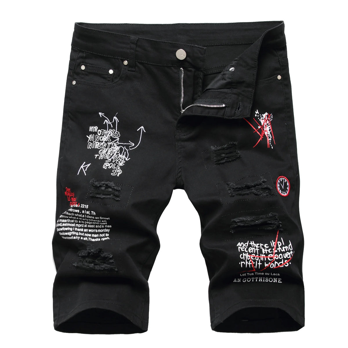 Herren Sommer Weiße Ripped Denim Shorts Male Löcher Kurze Jeans Neue Mode Streetwear Stretch Jeans Shorts Hosen Gerader Schnitt Jeans