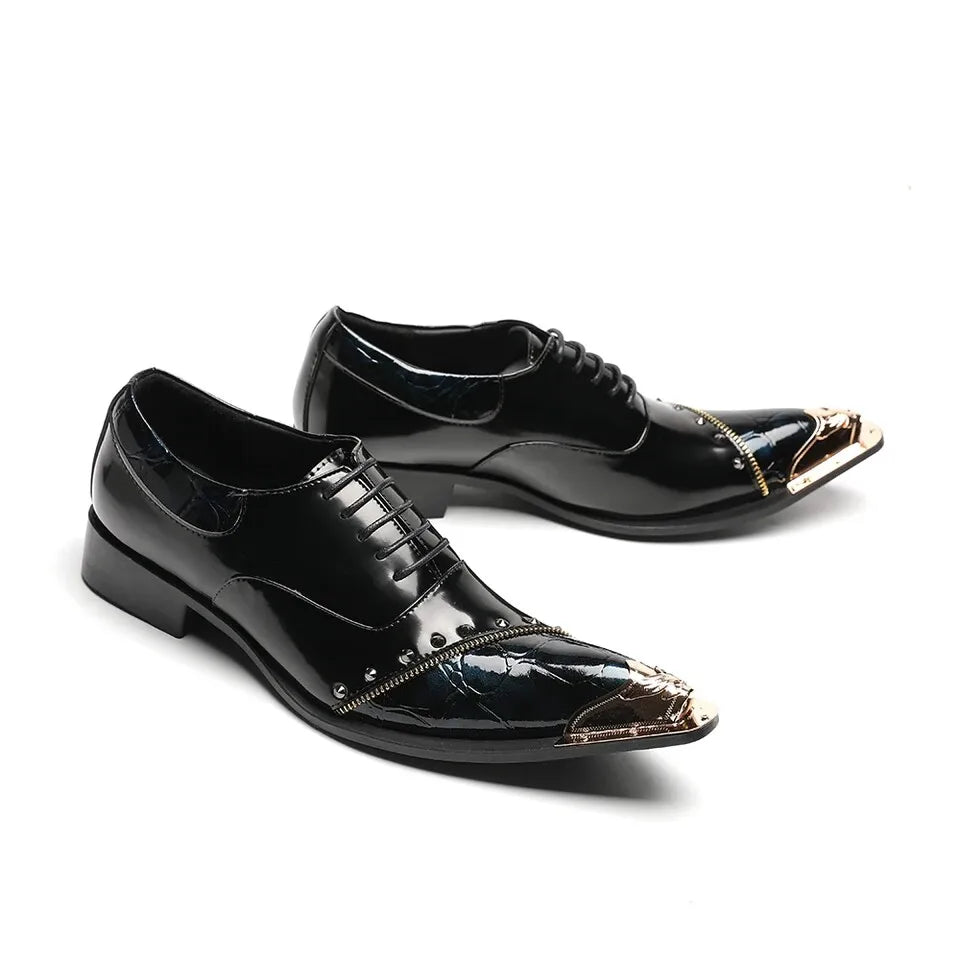 luxury brand Men shoes glitter gold  italian wedding dress shoes men leather pointed toe formal shoes  plus size men shoes