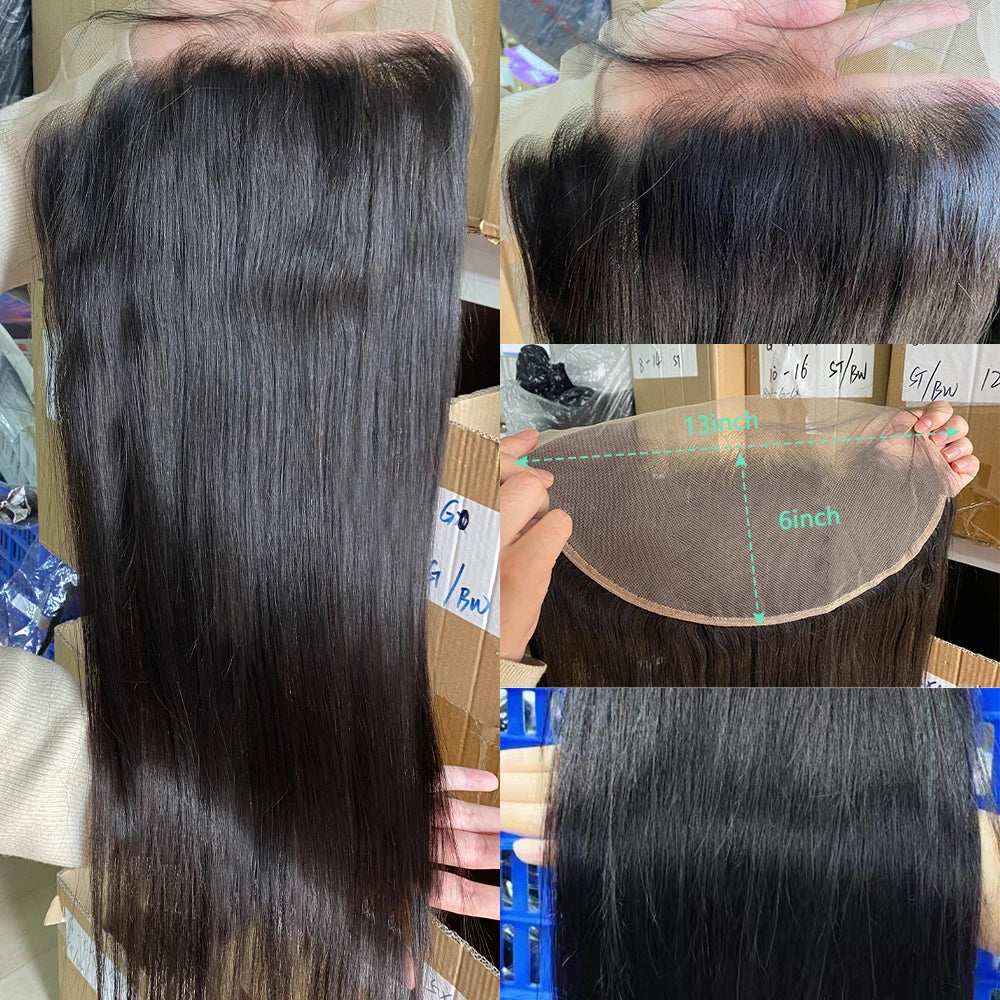 Straight 13X6 Lace Frontal Only 24 Inch Transparent Frontal Lace Only Closure Human Hair Ear To Ear For Women 3-5 Days Delivery