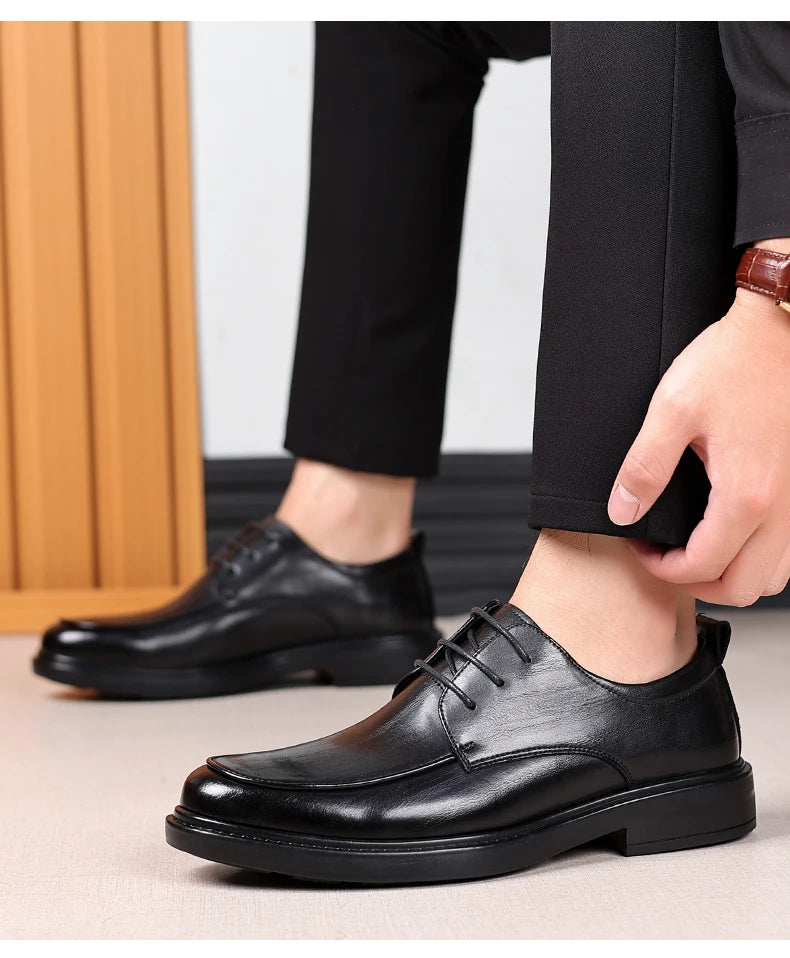 Herren Übergröße Aufzugsschuhe 3/6/8CM Höhenzunahme Formelle Büro Hochzeit Party Kleiderschuhe Erhöhte Schuhe Lässige Leder Oxfords