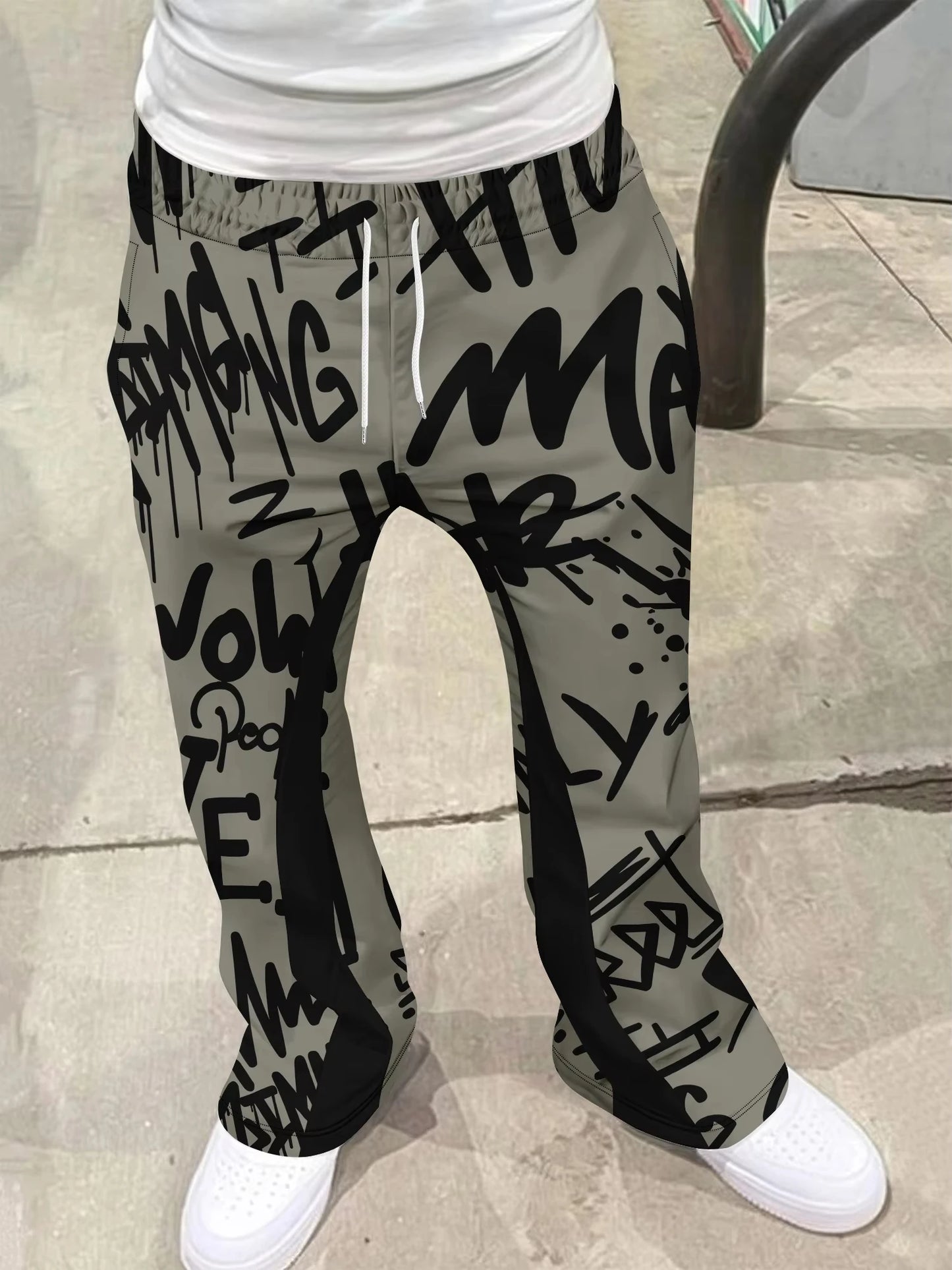 Y2k Flared Pants Men's Women's Kids Loose 3D Print Trousers Casual Sweatpants Mid Waist Sporty Streetwear Hip Hop Vintage Pants