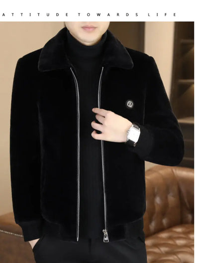 Winter Faux Fur Jacket for Men Thick Warm Fur Integrated Jacket High-quality Casual Business Windbreaker coats men clothing