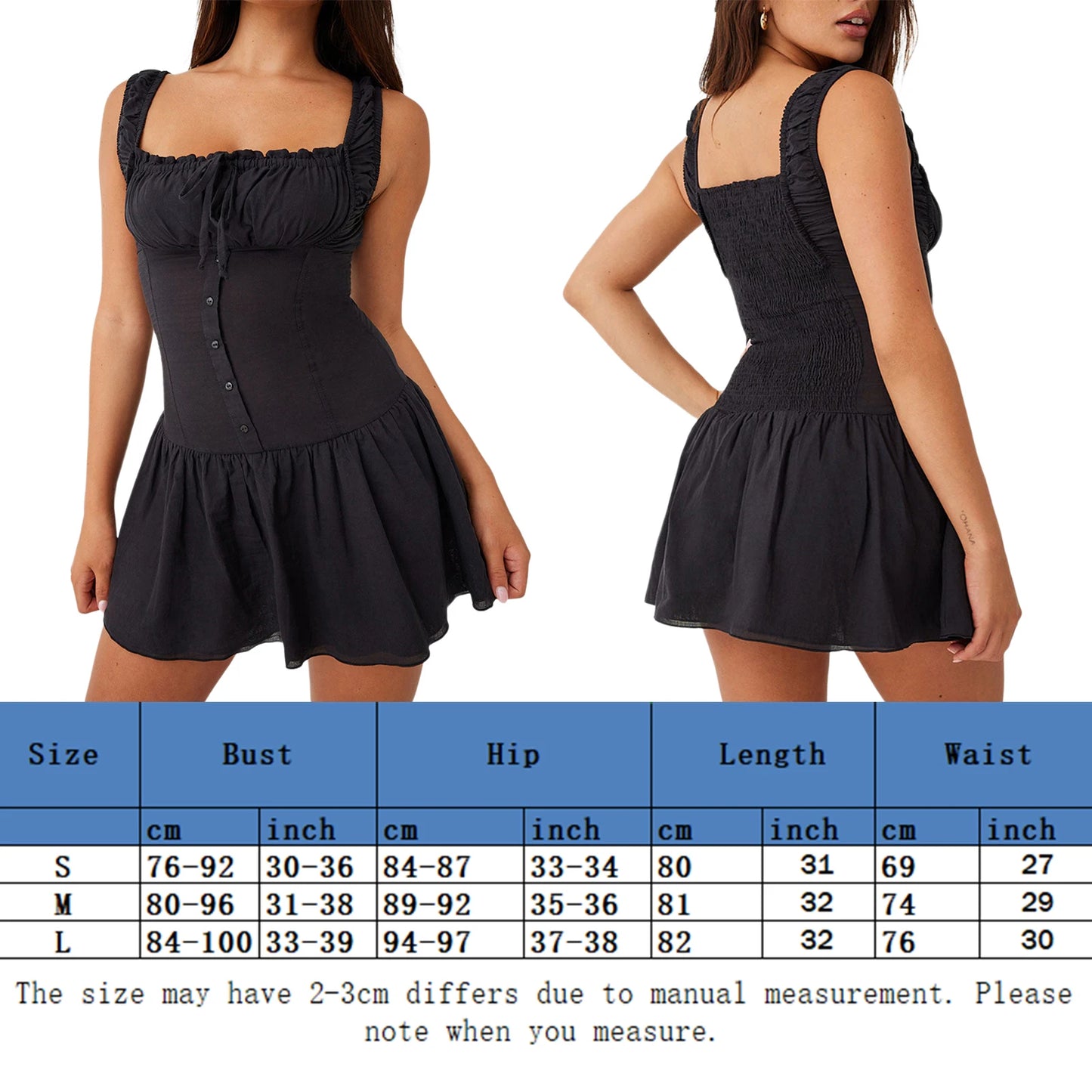 Ladies Sexy Sleeveless Mini Dress Square Neck Summer Slim Fit Backless Spaghetti Strap Dress Elegant Evening Club Women Clothing