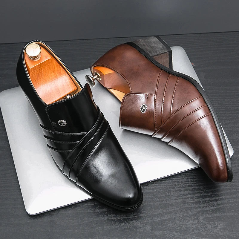 High-End Marke Herren Business Schnürschuhe Leder Erhöhte Höhe Britische Schuhe Herren Spitz zulaufende Zehe Schuhe Hochzeit Stiefel Größe:37-46