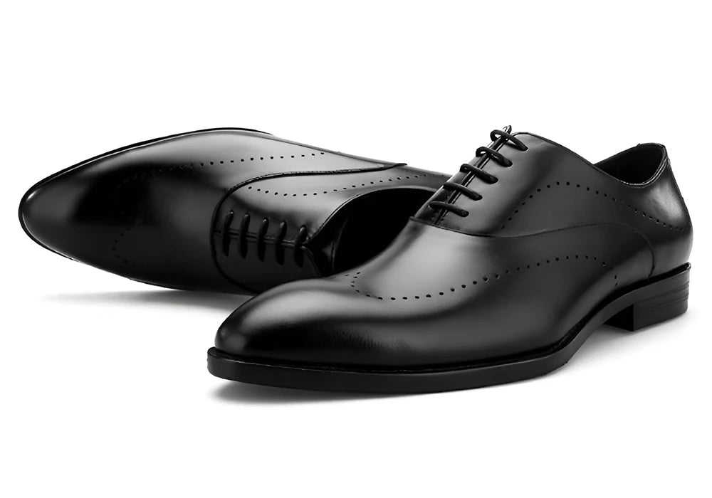 Full-Grain Leather Formal Derby Shoes for Men Daily Wear Business Oxford Dress Shoes