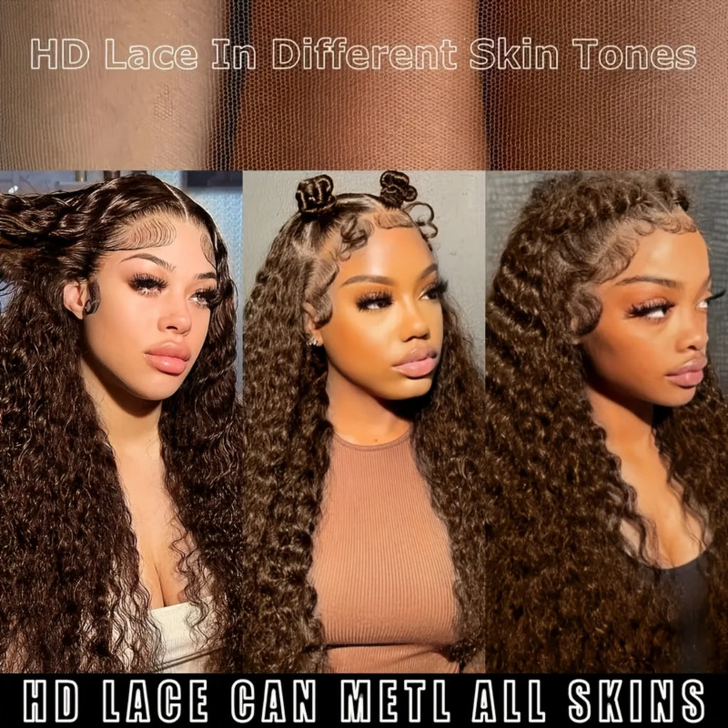 Chocolate Brown Curly Human Hair Wig 13x4 Lace Front Human Hair Wigs For Women Jerry Curly Glueless Wigs On Clearance Sale