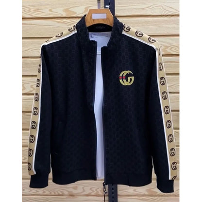 Spring and Autumn New Sports and Leisure Two-piece Set Men's Stand-Up Neck Cardigan Jacket Long Sleeve Fashion Trend Pants