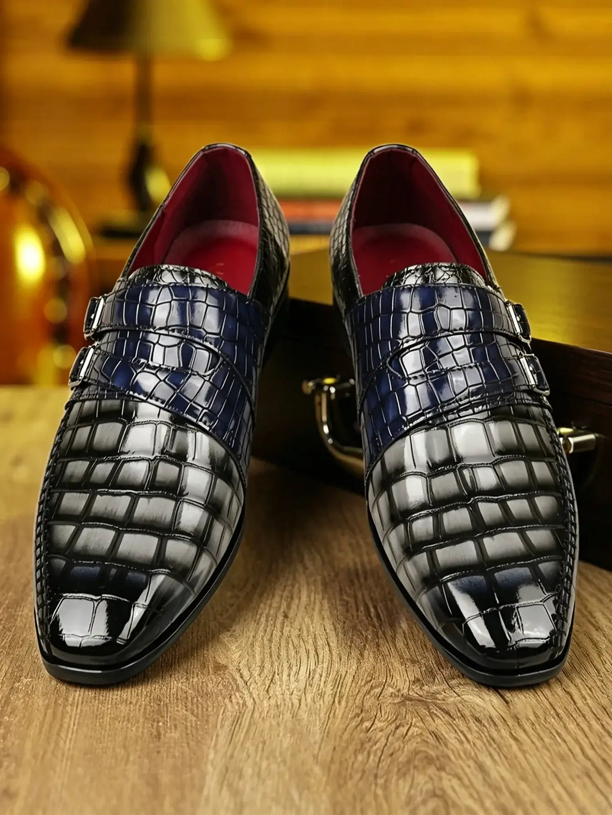 Luxus Herren Anzugschuhe Krokodilmaserung Leder Schuhe Herren Schnalle Freizeitschuhe Hochzeit Party Schuhe Hochwertige Business Herren