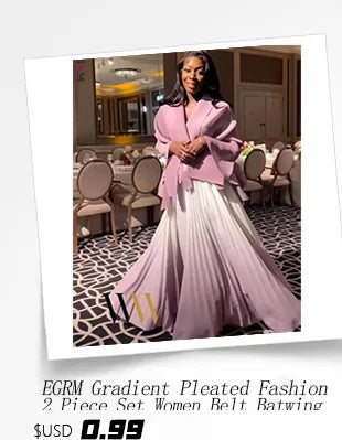 EGRM Belt Pleated Miyake Dress Fashion Round Neck Long Sleeves Fungus Spliced Solid Elegant Dresses for Women 2024 New 5GR2974